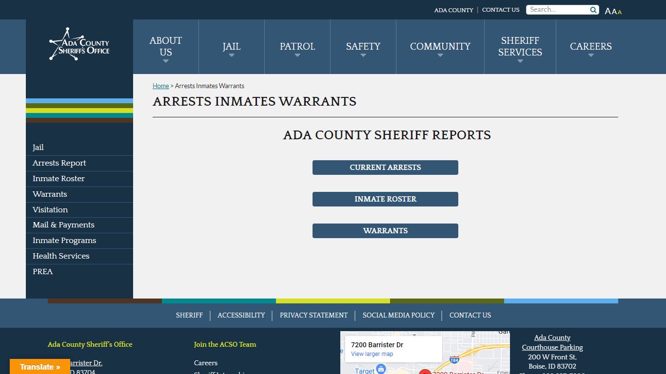 Ada County Arrests Inmates Warrants - Official Ada County ...